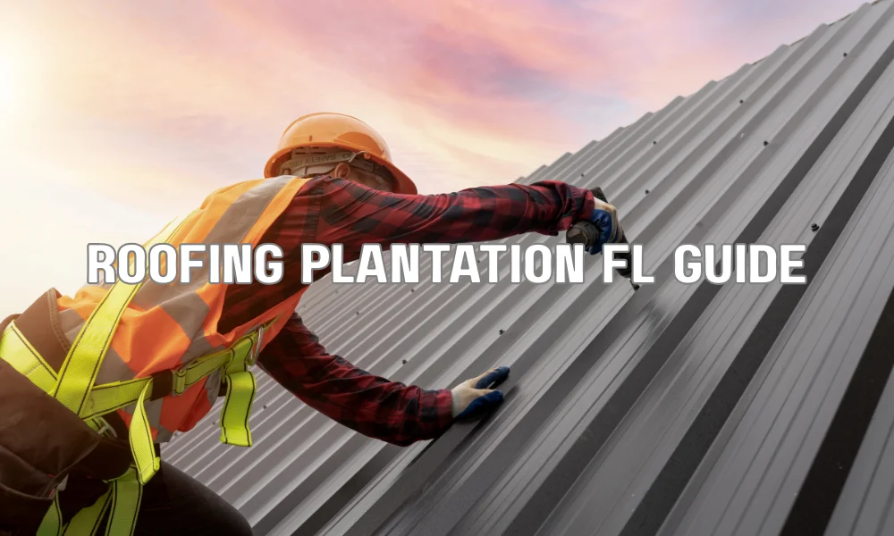 Professional roofer installing asphalt shingles on a residential roof in Plantation Florida