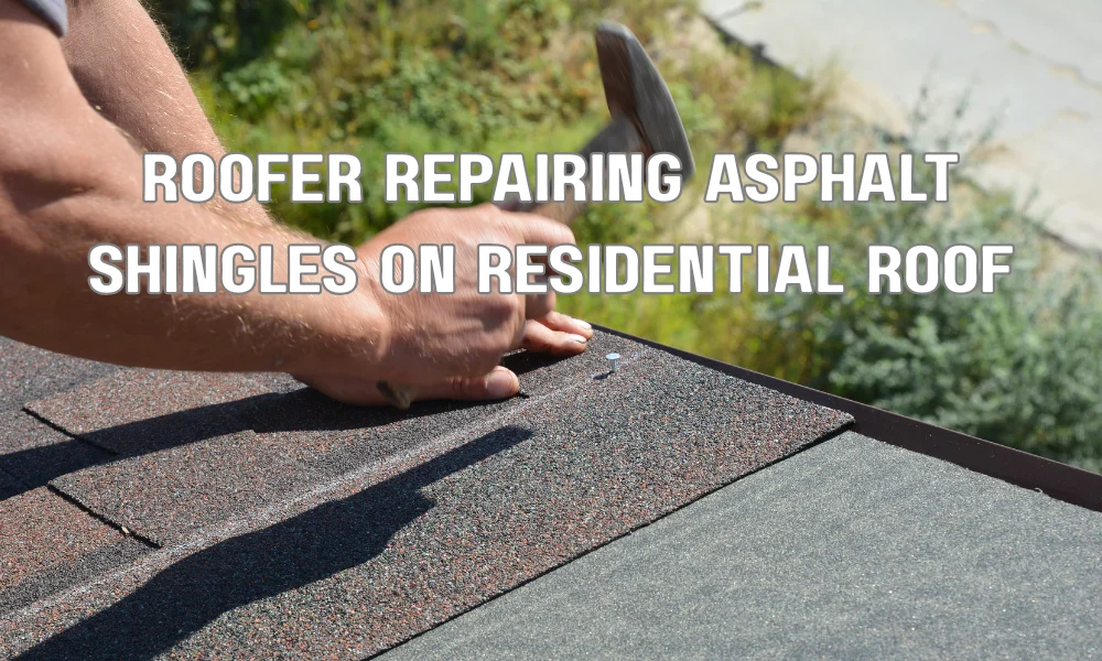 Local roofer repairing damaged asphalt shingles on a residential roof in Lauderhill