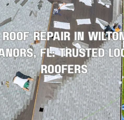 Local roofers performing roof repair on a residential home in Wilton Manors, Florida