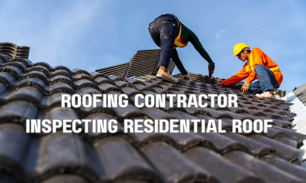Professional roofing contractor performing a residential roof inspection in Oakland Park