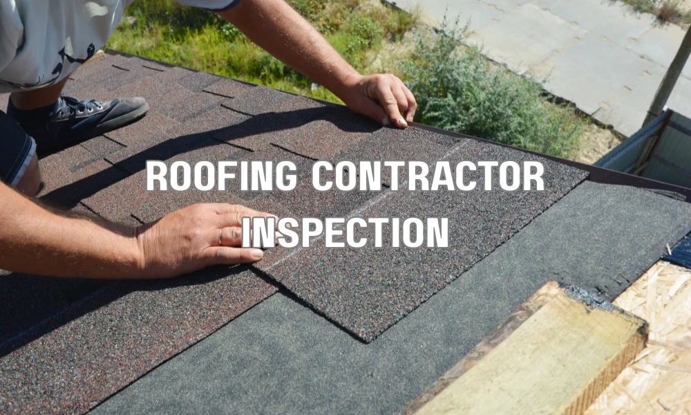 Licensed roofing contractor inspecting a residential roof and checking shingles during a professional roof assessment in Sunrise Florida