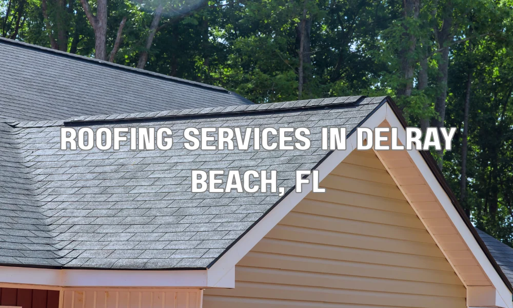 Professional roofing contractor installing shingles on a residential roof in Delray Beach Florida