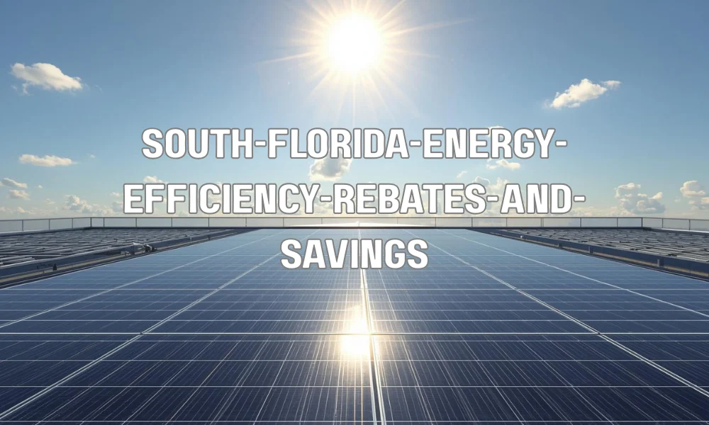 A composite illustration highlighting South Florida local utility rebates (FPL), federal tax credits, and actual monthly energy bill savings for homeowners with cool roofs.