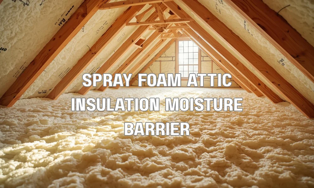 Close-up of rigid closed-cell spray foam insulation applied to the underside of a roof deck in a Florida attic, showing its seamless and airtight seal.