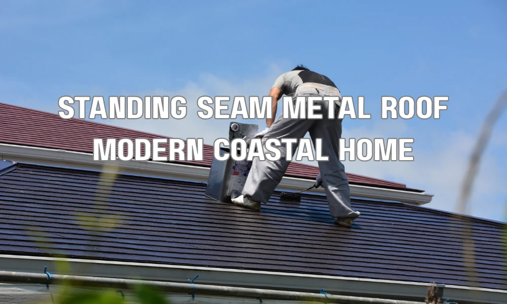 Standing seam metal roof on a coastal Florida home designed for wind and salt resistance