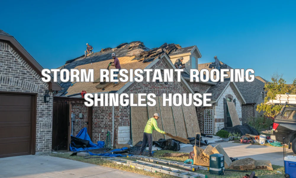 Hurricane-rated roofing materials installed on residential home designed to resist high winds and storm damage