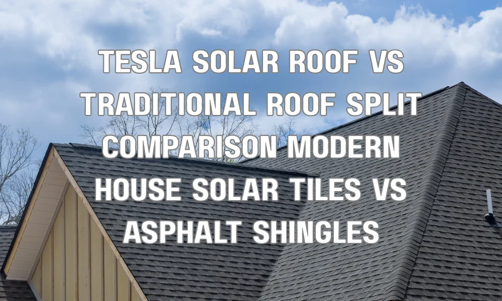 Comparison of Tesla solar roof and traditional asphalt shingle roofing on residential homes in Florida