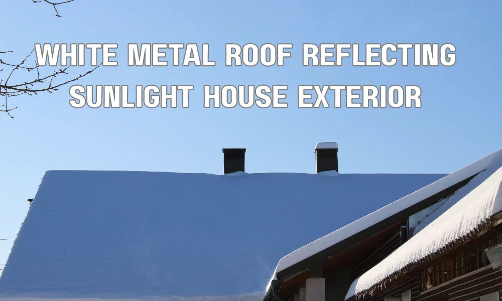 White metal roof reflecting sunlight on a residential home, demonstrating energy-efficient roofing materials suitable for warm climates like Delray Beach.