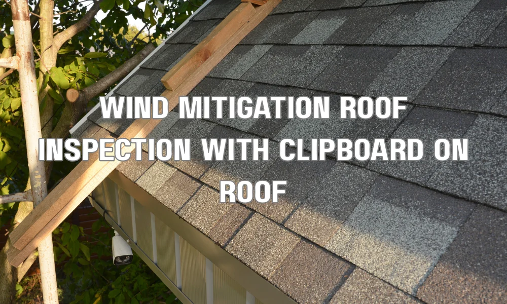 Inspector performing a wind mitigation roof inspection for Florida Building Code roofing credits