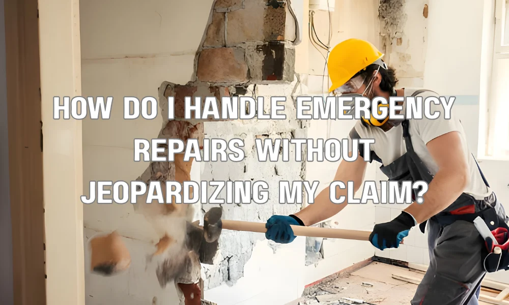 How do I handle emergency repairs without jeopardizing my claim?