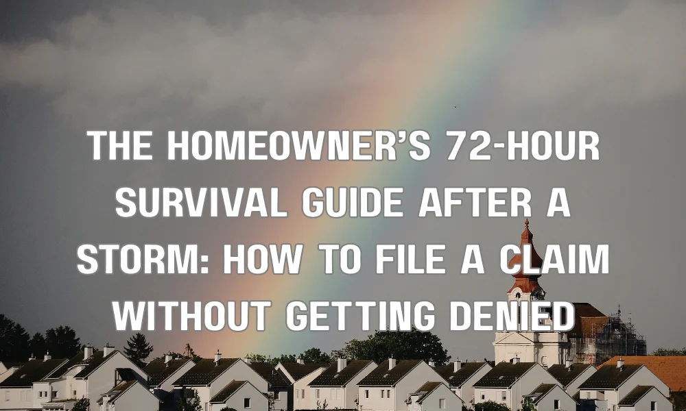 The Homeowner’s 72-Hour Survival Guide After a Storm: How to File a Claim Without Getting Denied