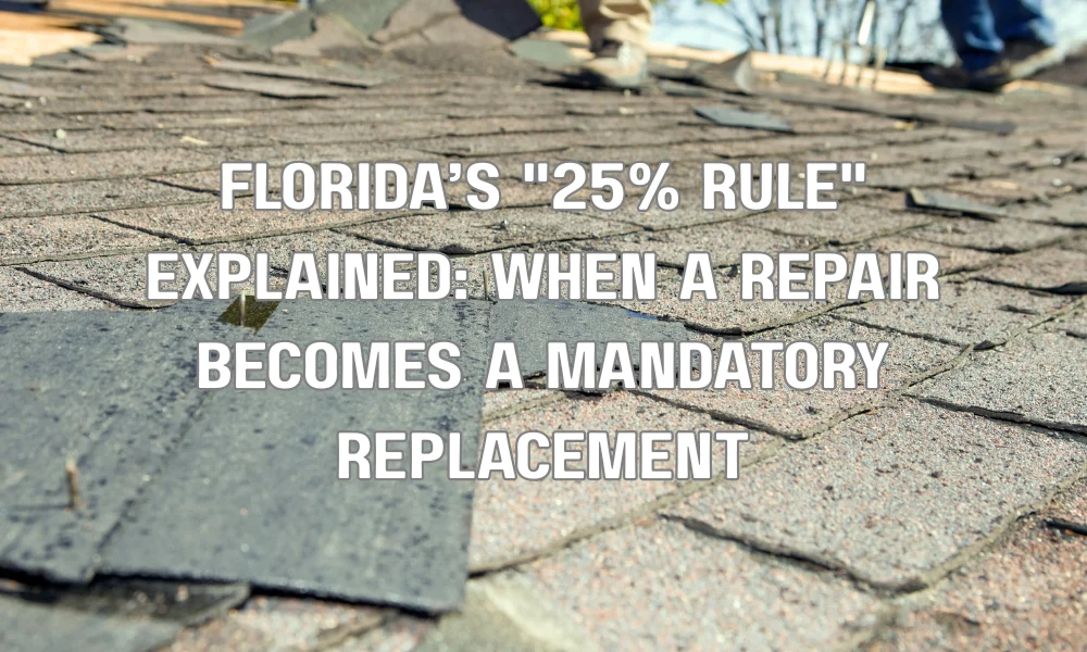 Florida’s "25% Rule" Explained: When a Repair Becomes a Mandatory Replacement