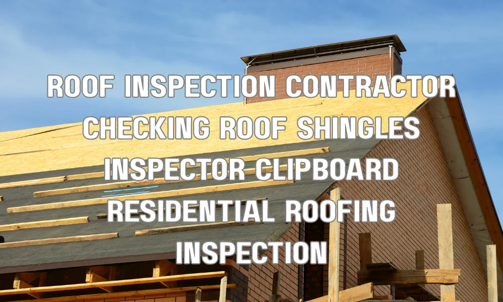 Roof inspector checking newly installed shingles and roofing structure on residential home