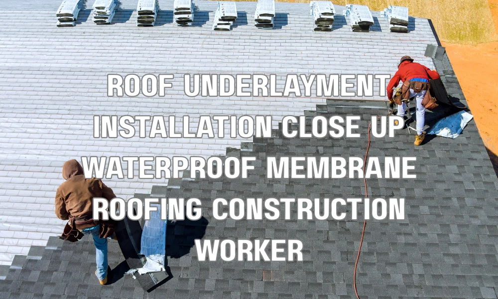 Close-up of roofing underlayment installation showing waterproof barrier protecting a home structure