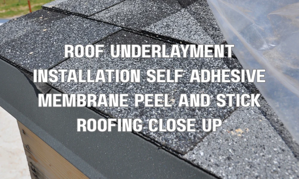Contractor installing self-adhering roofing membrane on roof deck showing peel and stick application