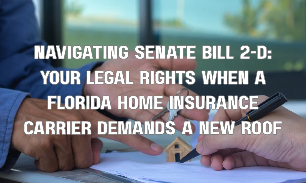 Navigating Senate Bill 2-D: Your Legal Rights When a Florida Home Insurance Carrier Demands a New Roof