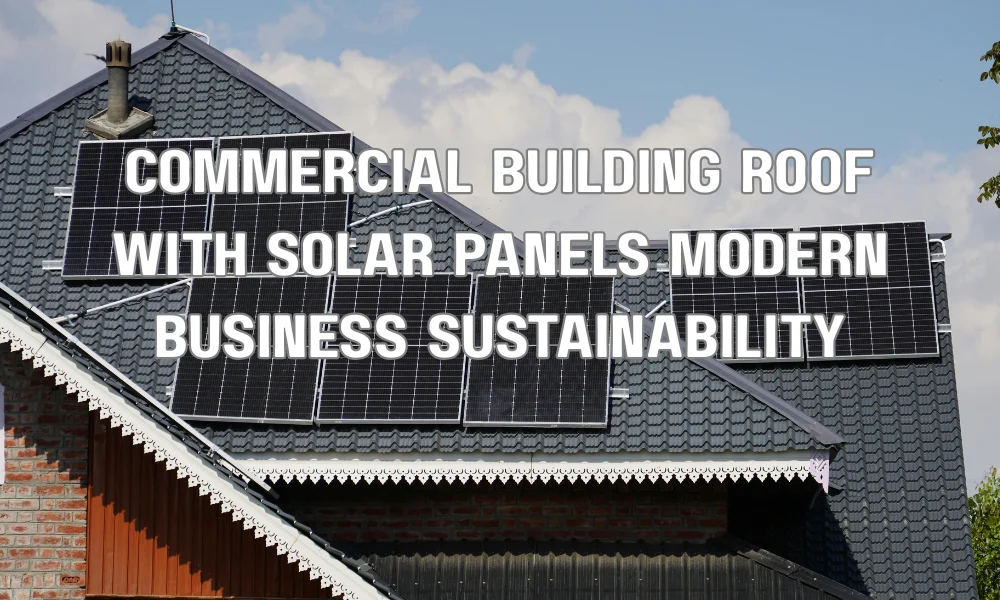 Solar-ready commercial roof with rooftop solar panels on a modern business building