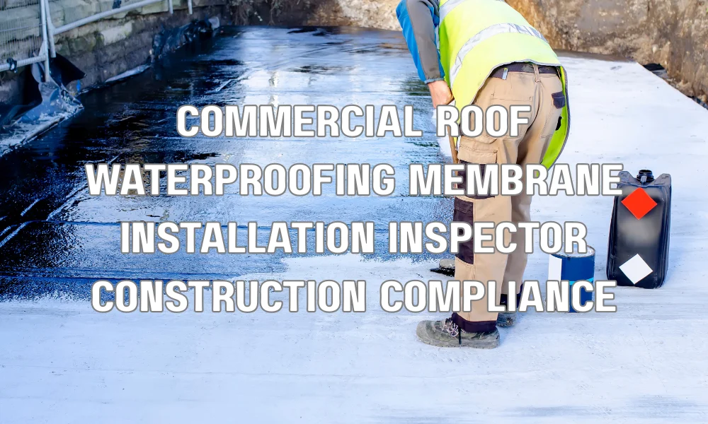 Contractor installing waterproof roofing membrane on a commercial building to meet Miami-Dade code requirements