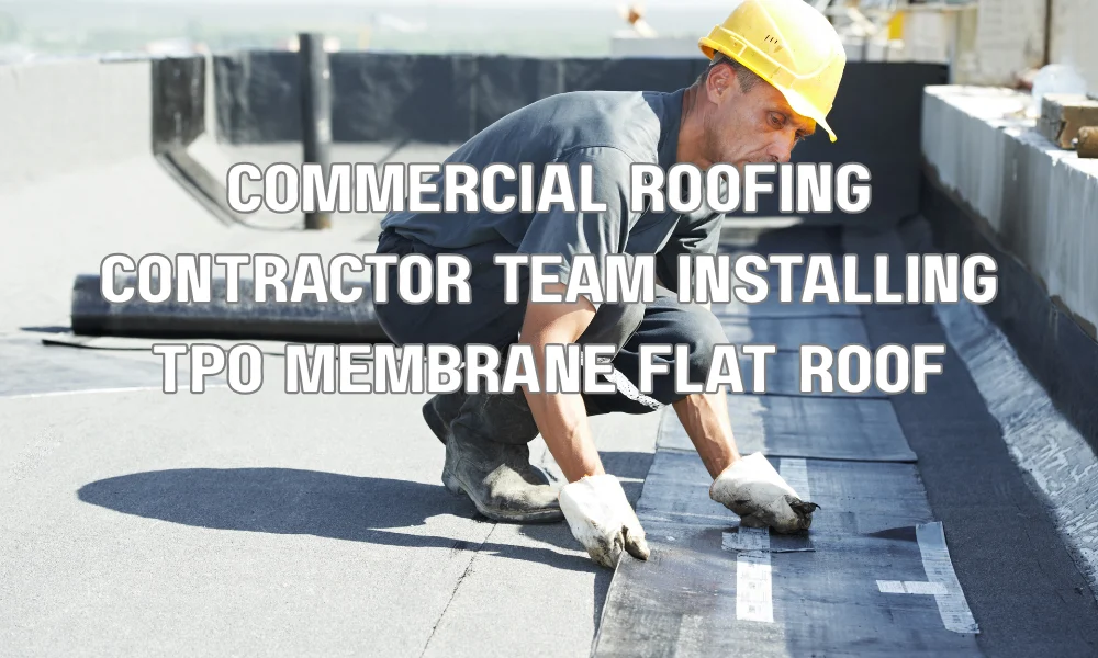 Experienced roofing contractors installing a TPO roofing system on a commercial building in Tampa