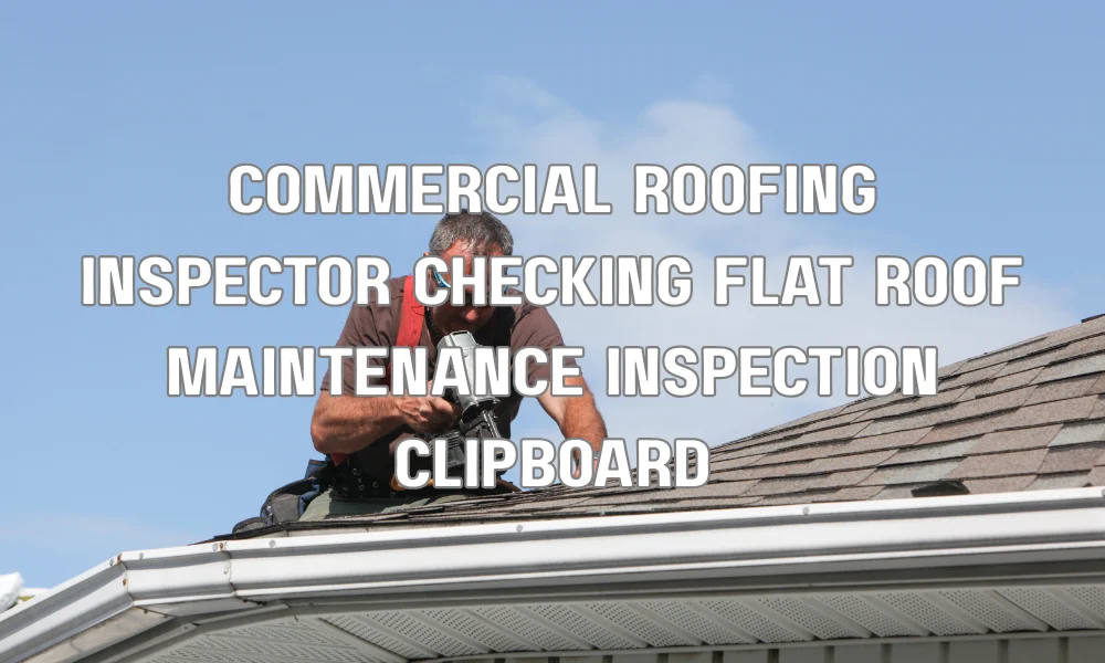 Commercial roofing inspector performing a final inspection on a TPO flat roof to ensure proper installation and long-term performance