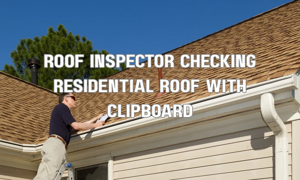 Building inspector conducting a roof inspection to verify compliance with Broward County roofing regulations