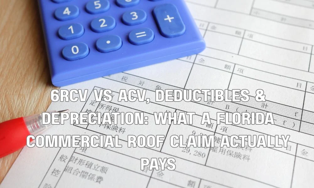 6RCV vs ACV, Deductibles & Depreciation: What a Florida Commercial Roof Claim Actually Pays