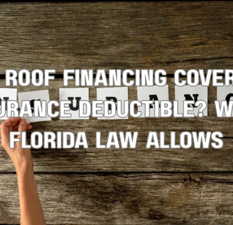 Can Roof Financing Cover My Insurance Deductible? What Florida Law Allows