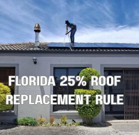 Florida 25% roof replacement rule requiring code-compliant commercial roof replacement