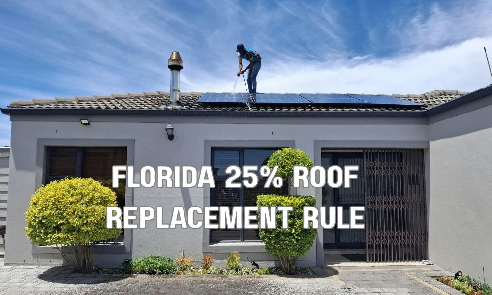Florida 25% roof replacement rule requiring code-compliant commercial roof replacement