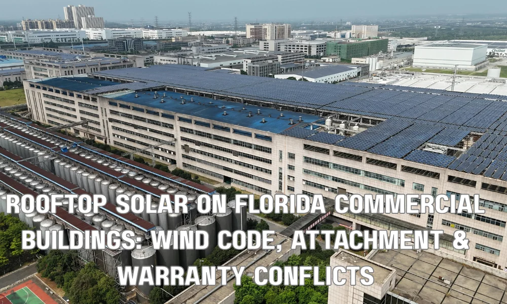 Rooftop Solar on Florida Commercial Buildings: Wind Code, Attachment & Warranty Conflicts