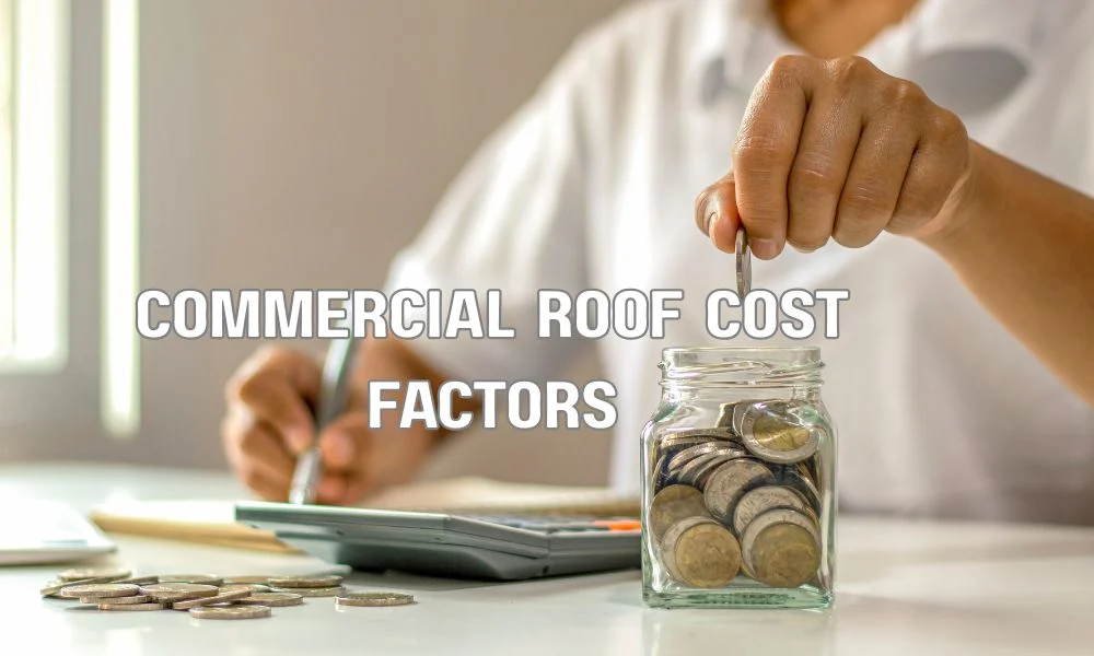 Commercial roofing cost per square foot based on building size, roof complexity, materials, and labor efficiency