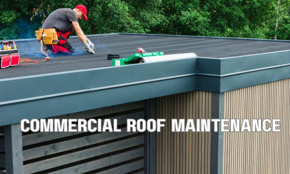 Commercial roof maintenance program with professional inspections, drainage cleaning, and preventative repairs
