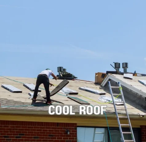 Modern Florida residential roof with reflective shingles, high-performance insulation, and professional roofing installation illustrating energy code compliance for re-roofing projects.