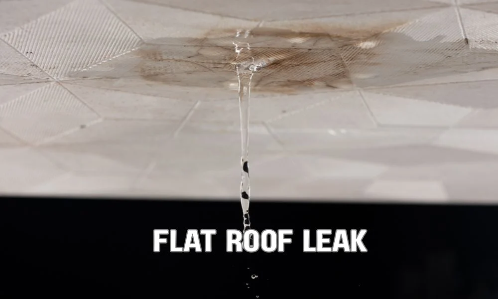 Commercial roof penetration with visible water intrusion causing wet insulation and structural damage around roof components. Long-term roof leak leading to mold risk, corrosion, wood rot, and costly building repairs.