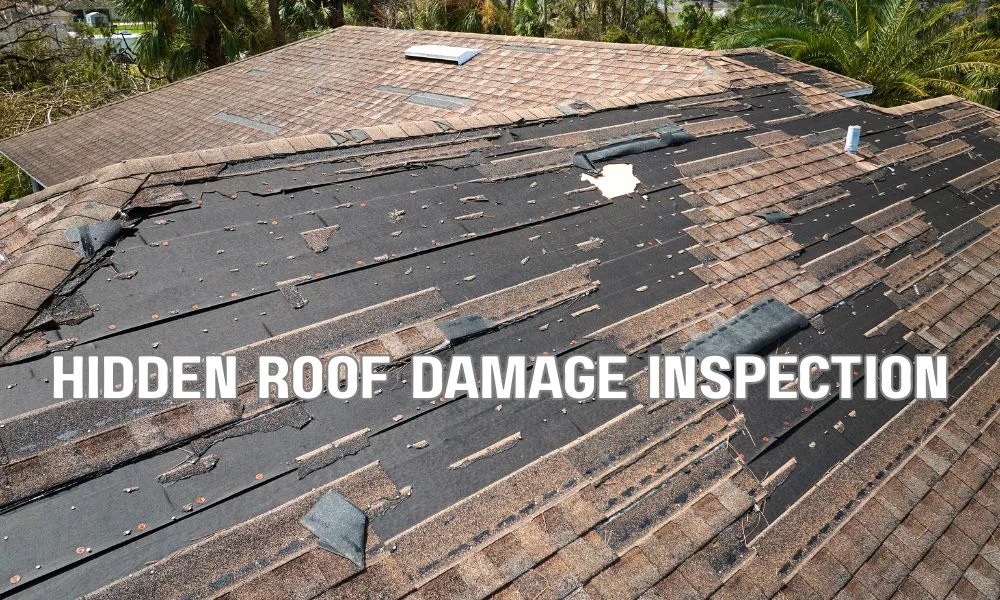 Professional commercial roof damage assessment documenting hidden damage for an insurance claim