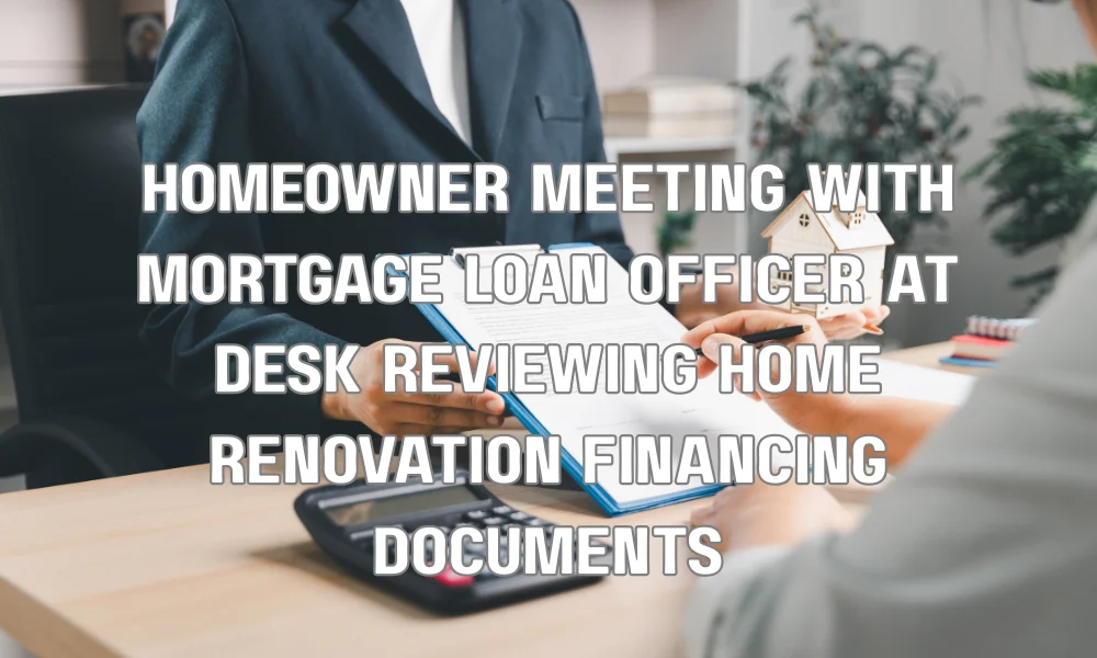 Homeowner discussing a home equity loan to finance a roof replacement with a financial advisor