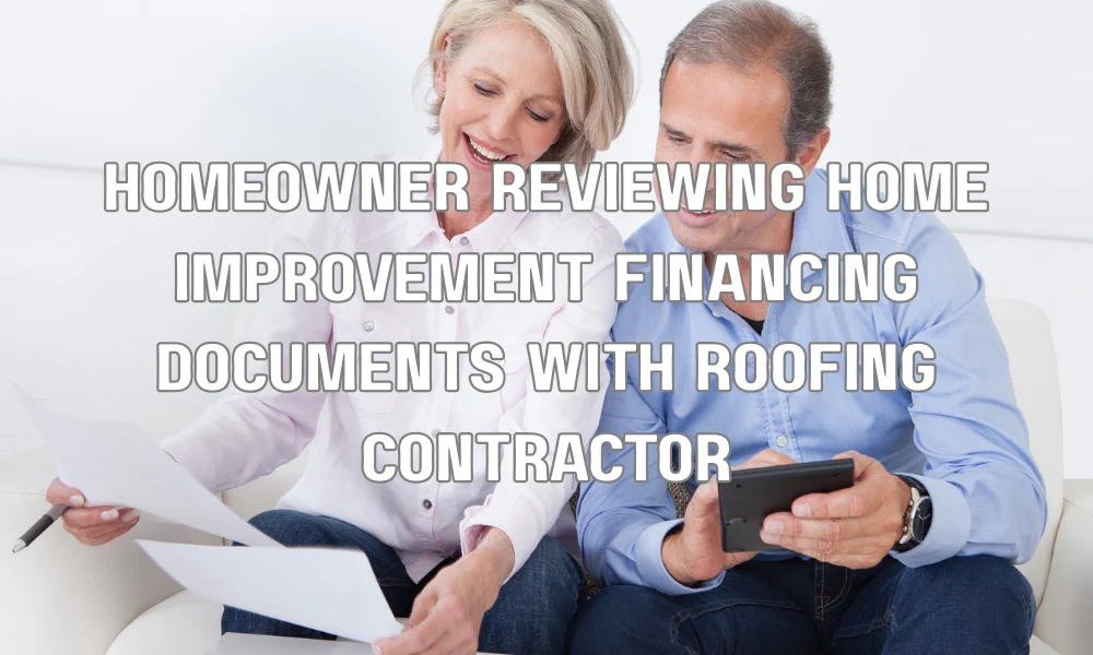 Florida homeowner reviewing roof financing options with a roofing contractor before replacing a residential roof