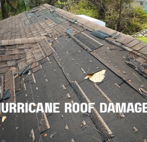 Commercial roofing contractor inspecting hurricane storm damage on a Florida commercial building while identifying roofing scams and poor repair work.