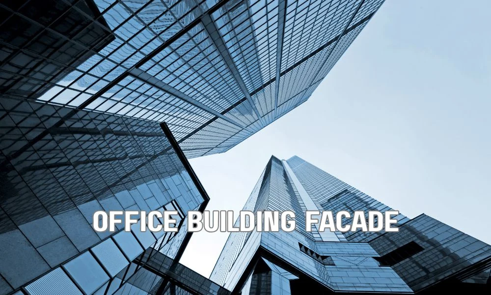 Commercial office building with multiple leased tenant spaces representing shared roof maintenance costs under CAM, pro-rata, and NNN lease agreements. Property management and commercial real estate concept illustrating roof expense allocation among tenants.