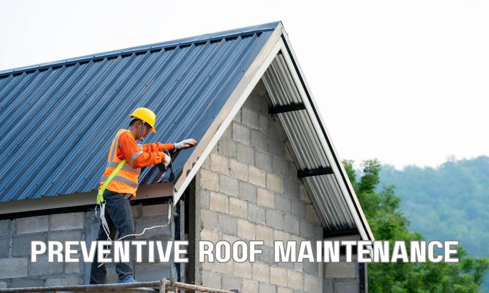 Commercial roofing contractor inspecting a flat roof with maintenance checklist and warranty documents, ensuring NDL warranty compliance. Regular roof inspections, approved materials, and preventive maintenance protect long-term commercial roof warranty coverage.