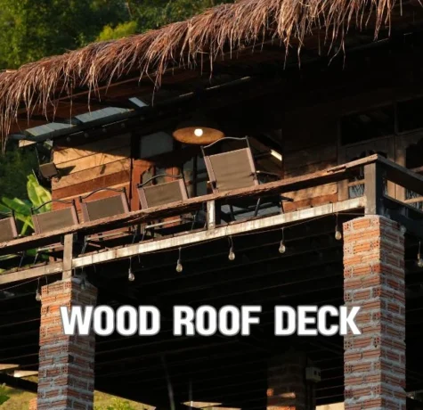 Modern commercial roof deck comparison featuring steel, concrete, lightweight insulating concrete, and wood deck sections beneath a roofing system on a professional construction site.