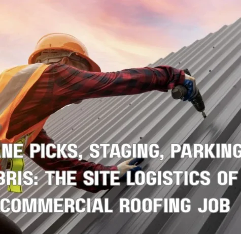 Crane Picks, Staging, Parking & Debris: The Site Logistics of a Commercial Roofing Job