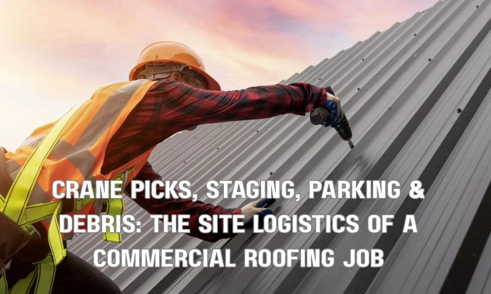 Crane Picks, Staging, Parking & Debris: The Site Logistics of a Commercial Roofing Job