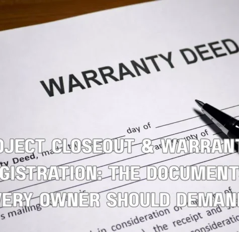Project Closeout & Warranty Registration: The Documents Every Owner Should Demand