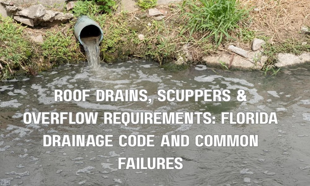 Roof Drains, Scuppers & Overflow Requirements: Florida Drainage Code and Common Failures