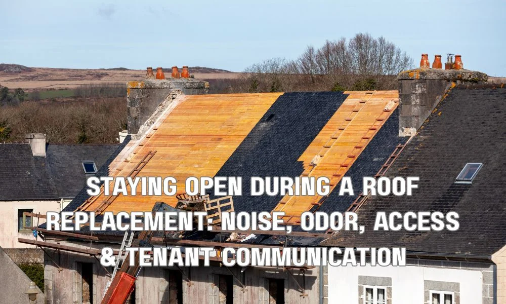 Staying Open During a Roof Replacement: Noise, Odor, Access & Tenant Communication